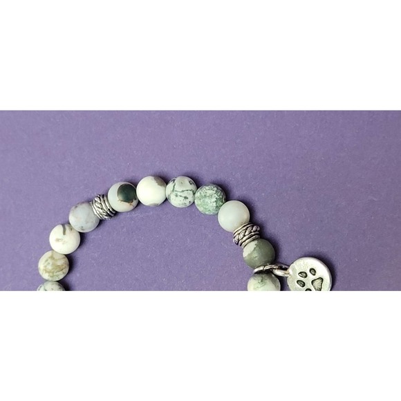 Shades of Green Bracelet with Paw Charm - Picture 8 of 14